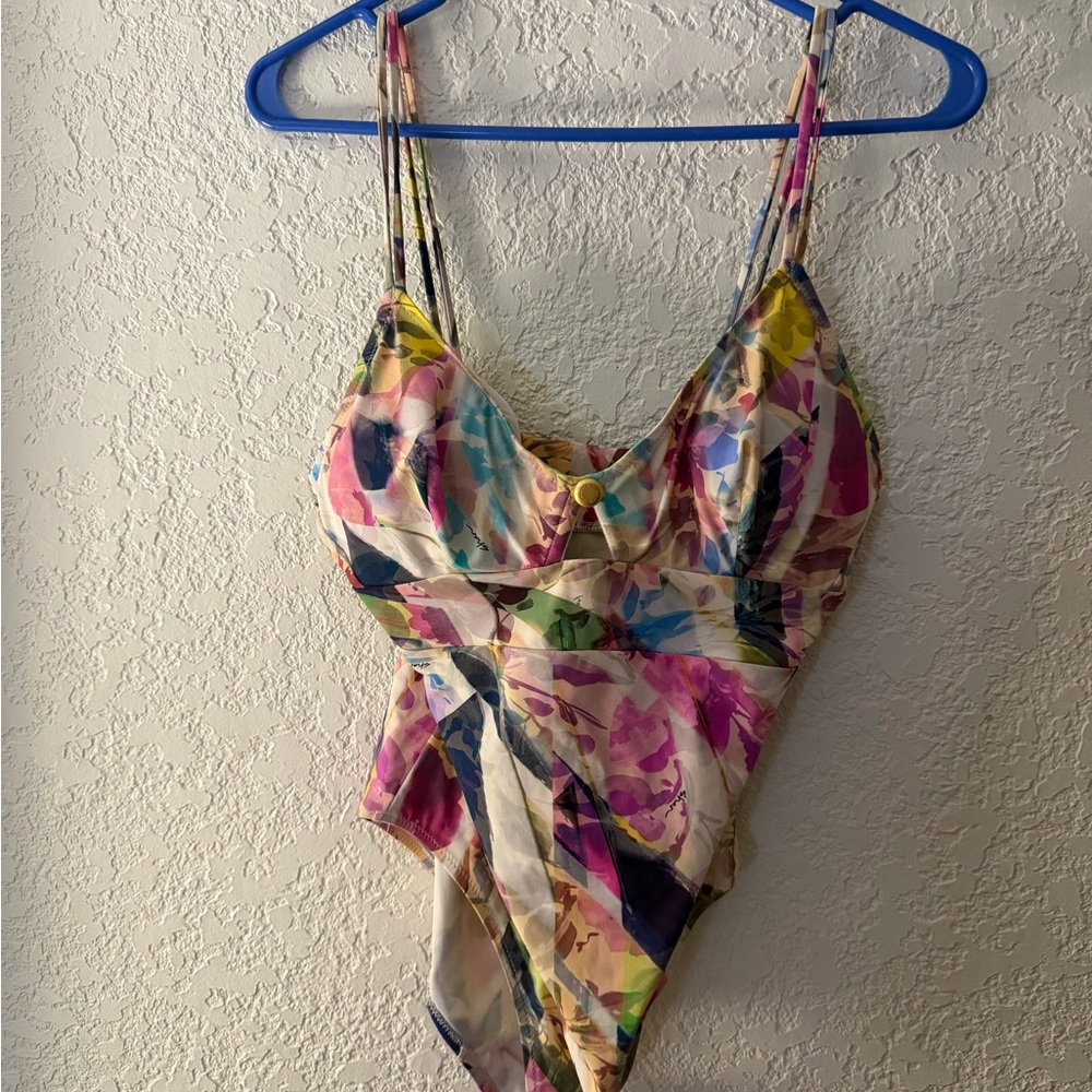 SHAN Multicolor Floral Watercolor One-Piece (Pink, Blue, Yellow, Green)